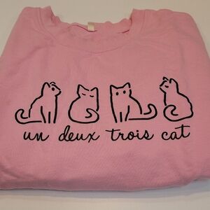 Pink Cat Graphic Sweatshirt